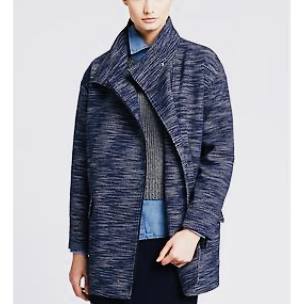 Banana Republic Blue Textured Cocoon Coat Women’s Medium Jacket